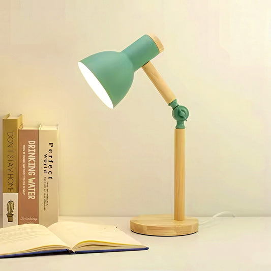 Eye Protection Nordic Style Wooden Desk Lamp