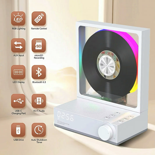 Portable Retro Bluetooth CD Player with HiFi Speaker