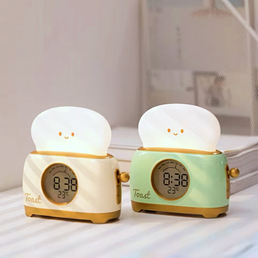 Cute Toaster Digital Clock with Nightlight