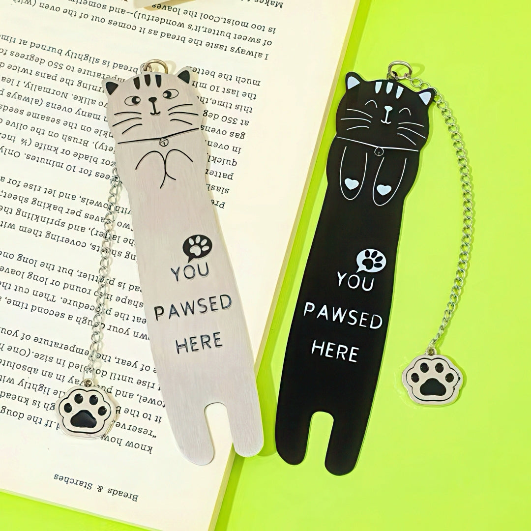 Cute Kitten Stainless Steel Bookmark