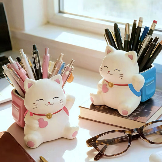 Cute Lucky Cat Pen Holder