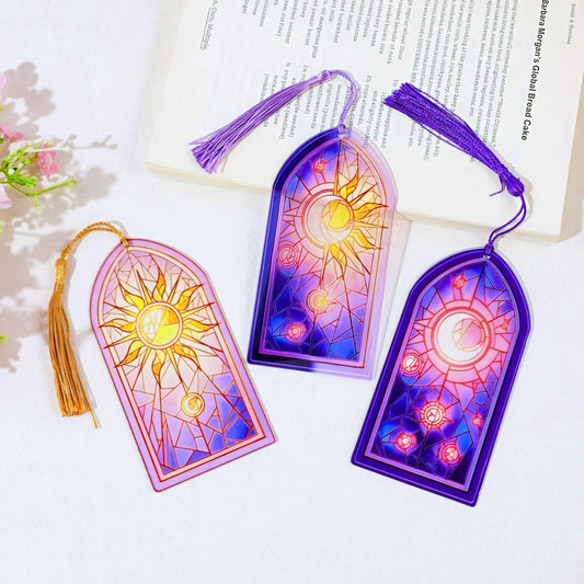 Sun and Moon Themed Acrylic Bookmark