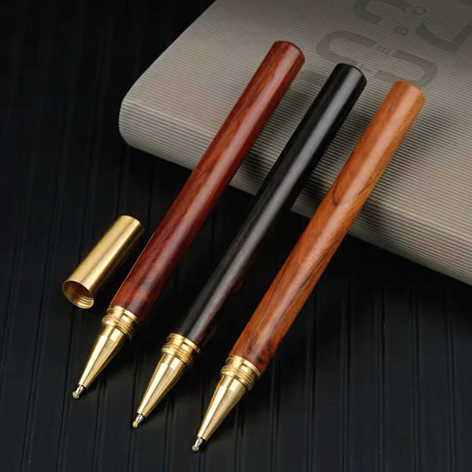 Retro Wooden and Brass Rollerball Pen