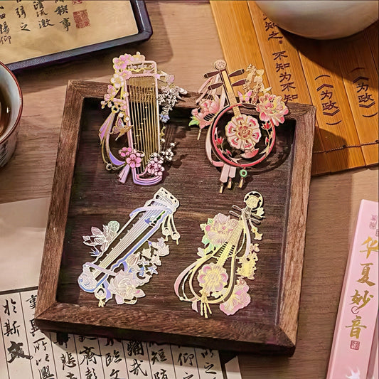 Chinese Musical Instrument Metal Bookmark