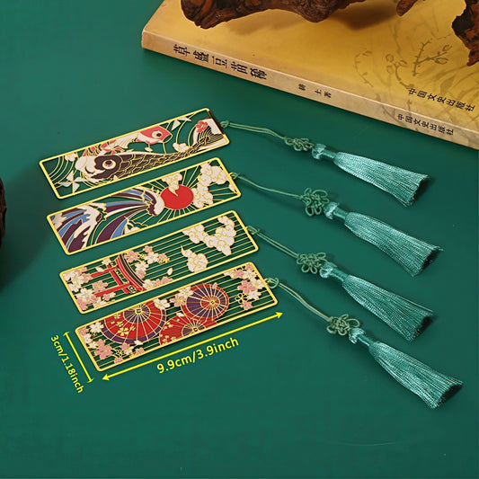 Japanese Art Themed Metal Bookmark