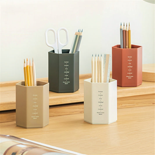 Hexagonal Plastic Pen Holder