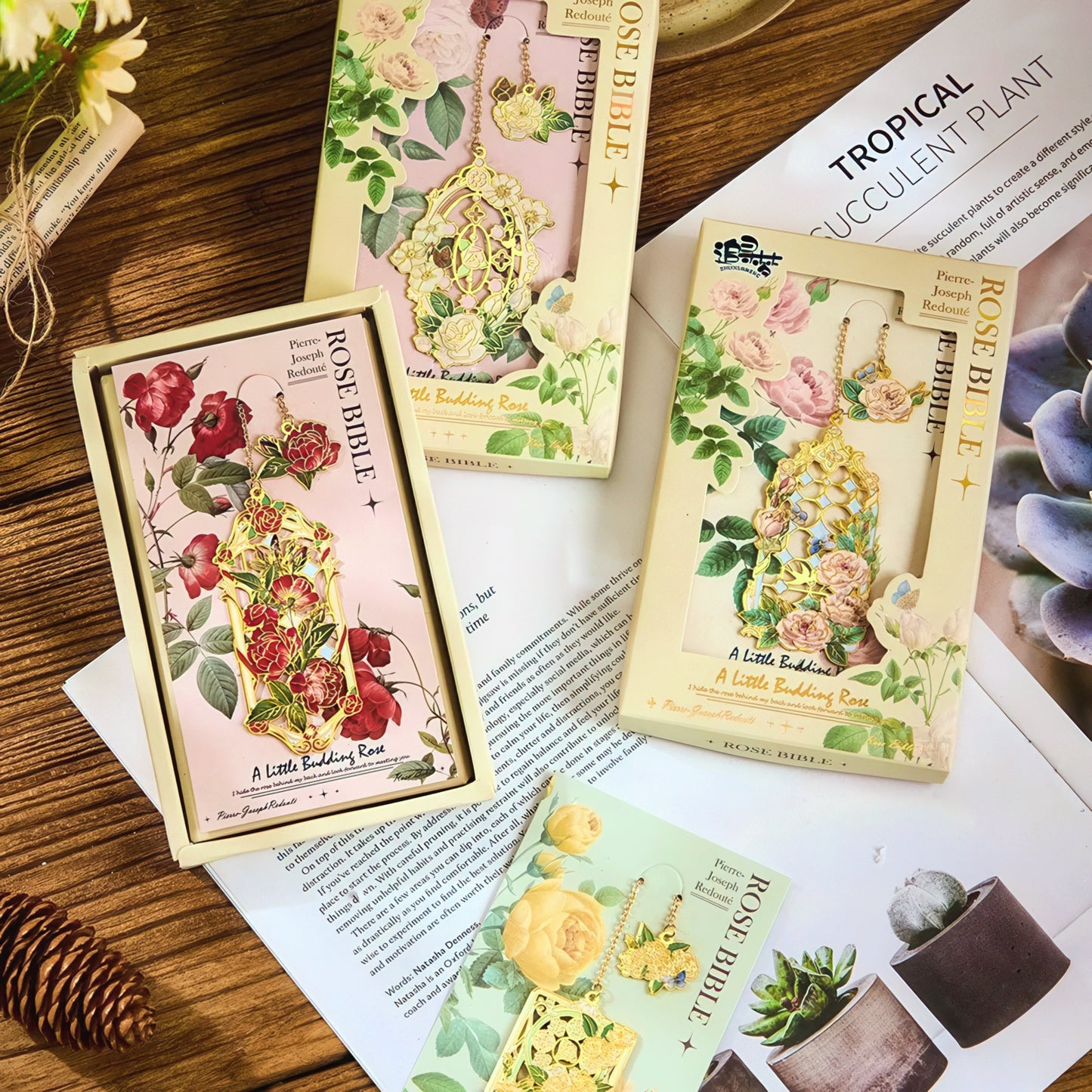 Baroque Roses Metal Bookmark