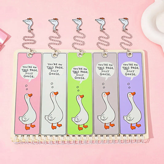 Cute Silly Goose Stainless Steel Bookmark