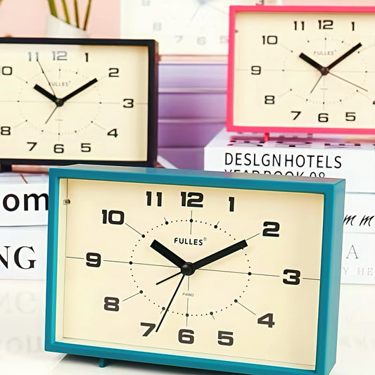 Retro Rectangular Silent Alarm Clock