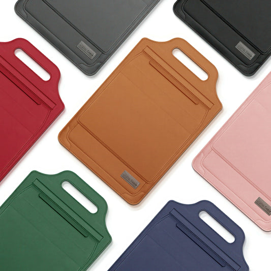 Multifunctional Faux Leather Laptop Sleeve
