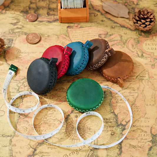 Dyed Cowhide Retractable Tape Measure