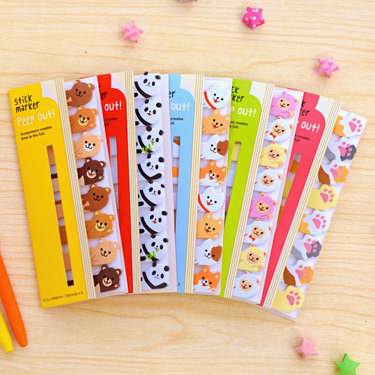 Cute Animals Peeping Out Sticky Index Tabs