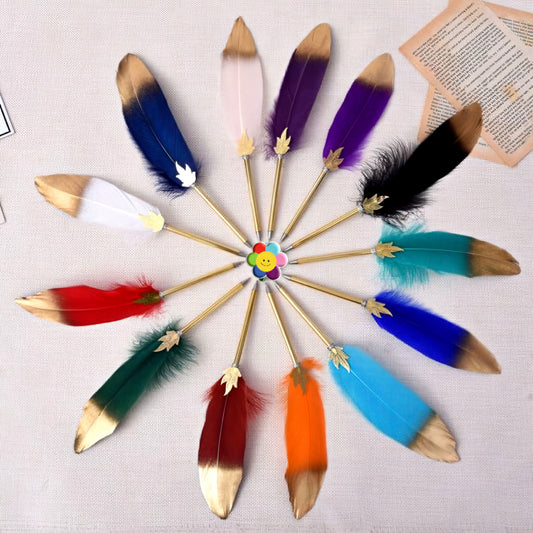 Retro Colored Feather Ballpoint Pen