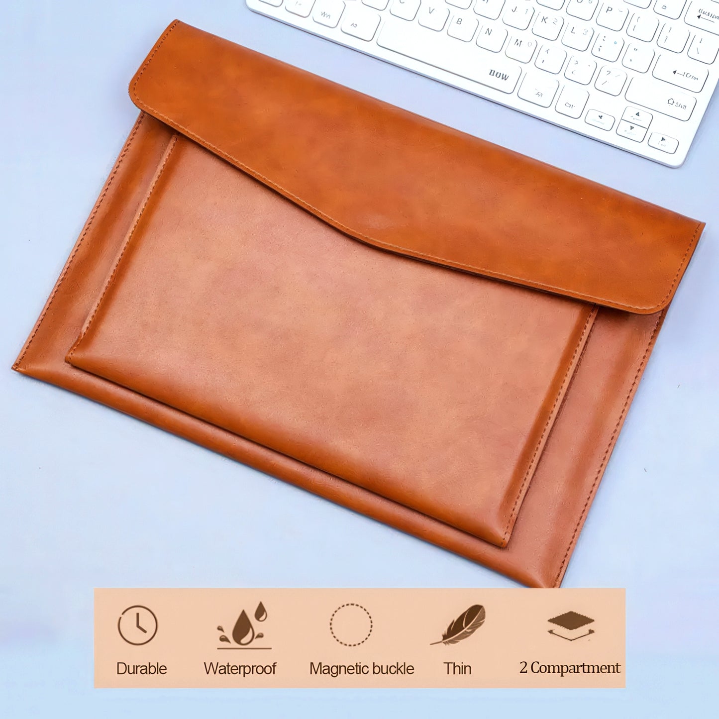 Magnetic Lock 2 Compartments Business Bag