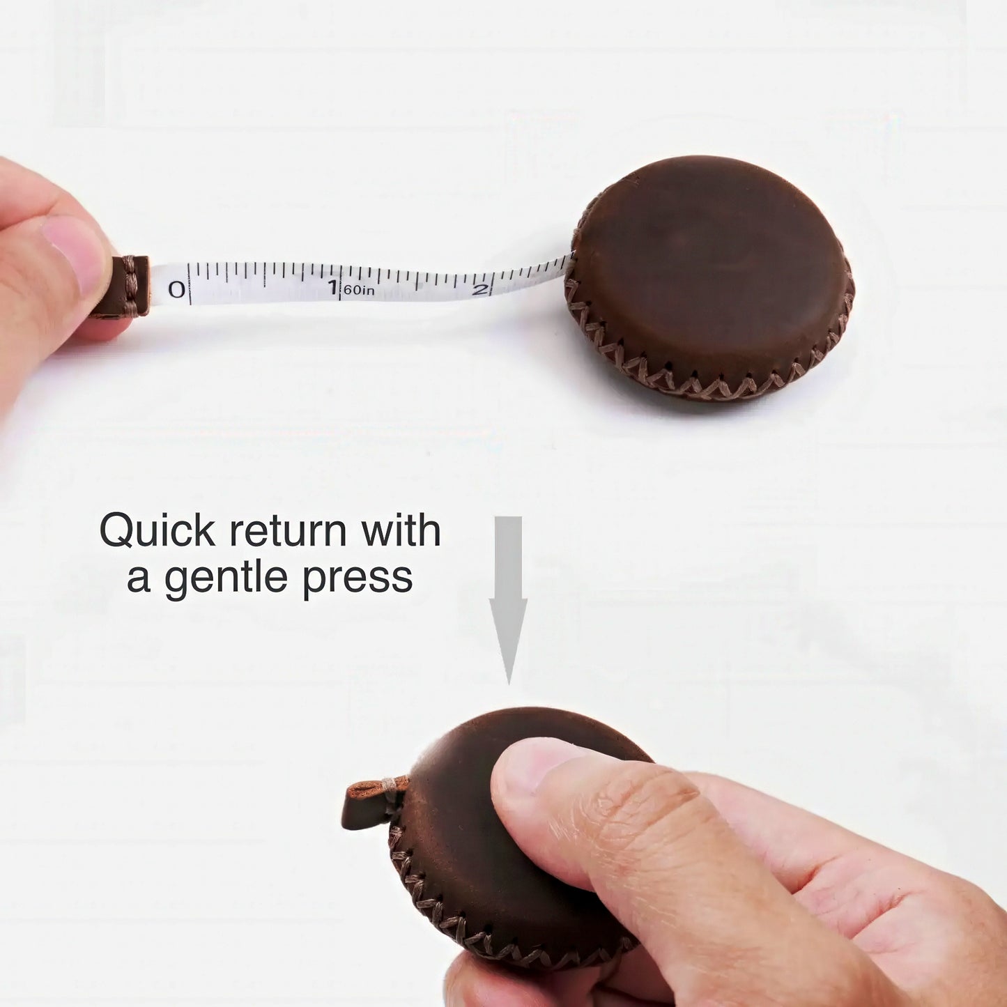 Dyed Cowhide Retractable Tape Measure