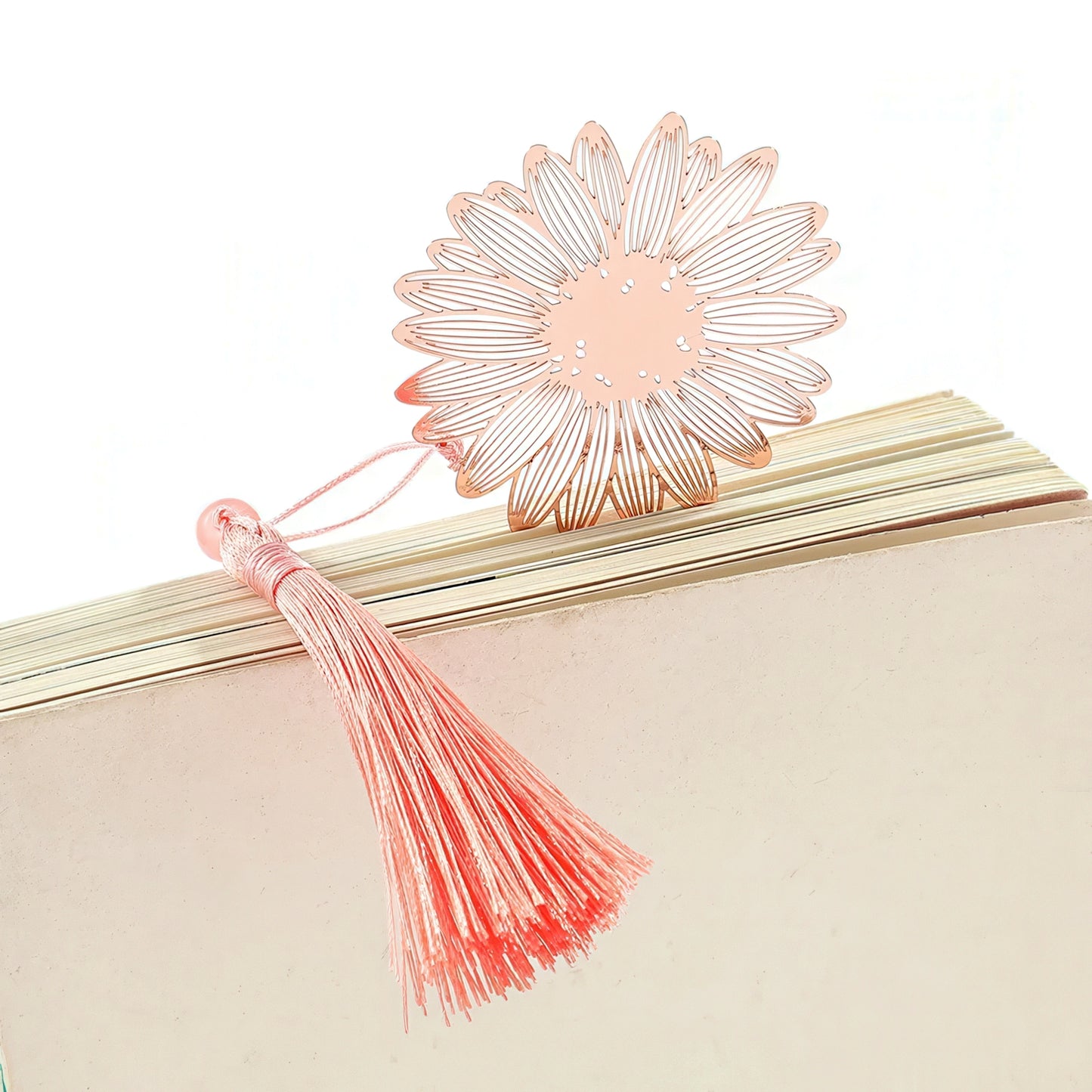 Rose Gold Flower Shaped Metal Bookmark