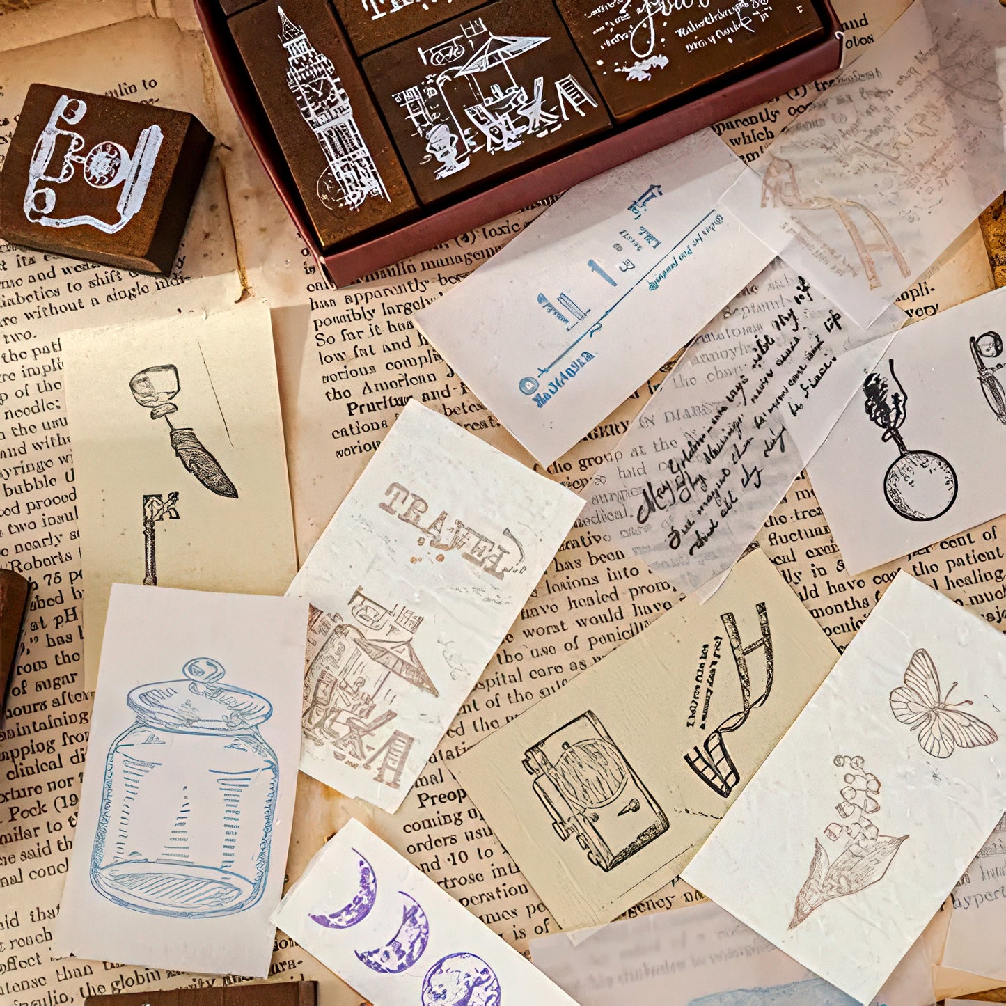 Memories of the Past Wooden Stamp Set