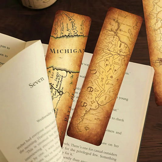 Vintage Treasure Map Paper Bookmark Set