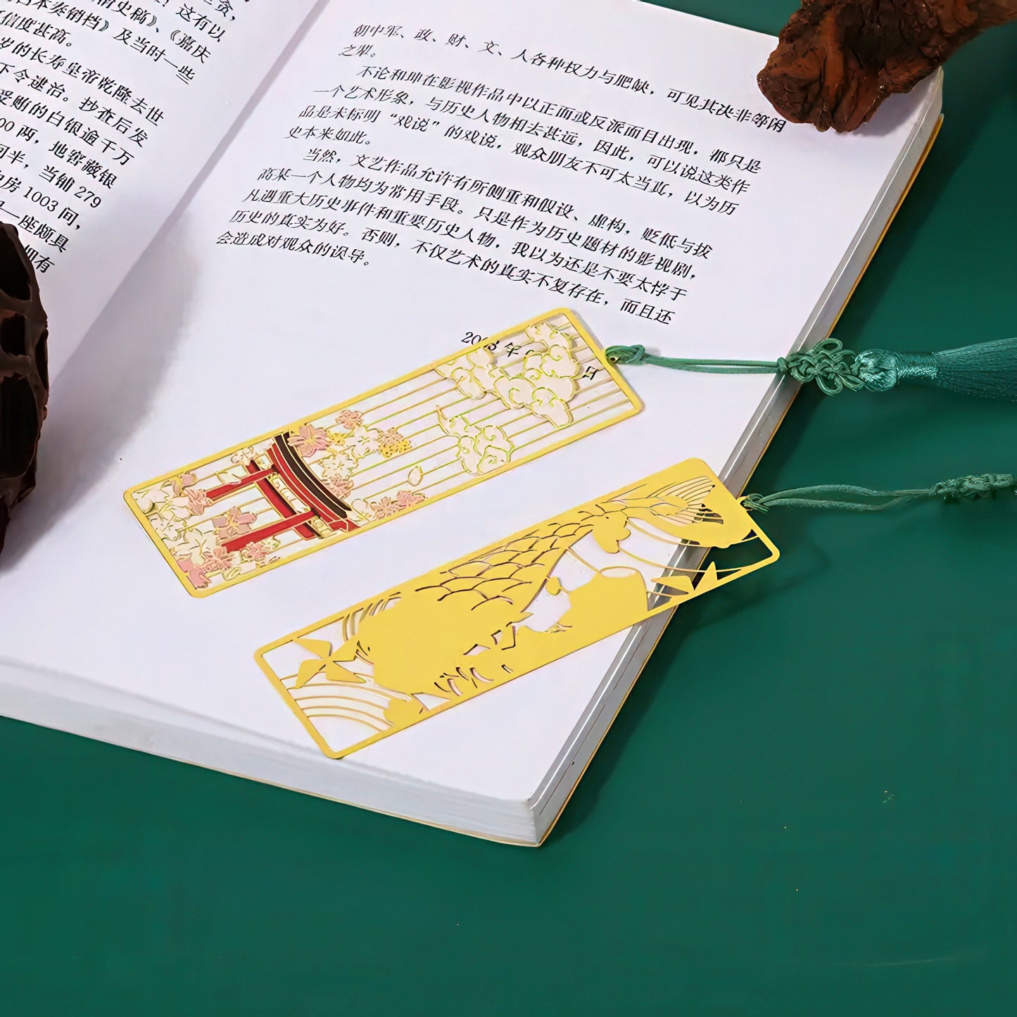 Japanese Art Themed Metal Bookmark