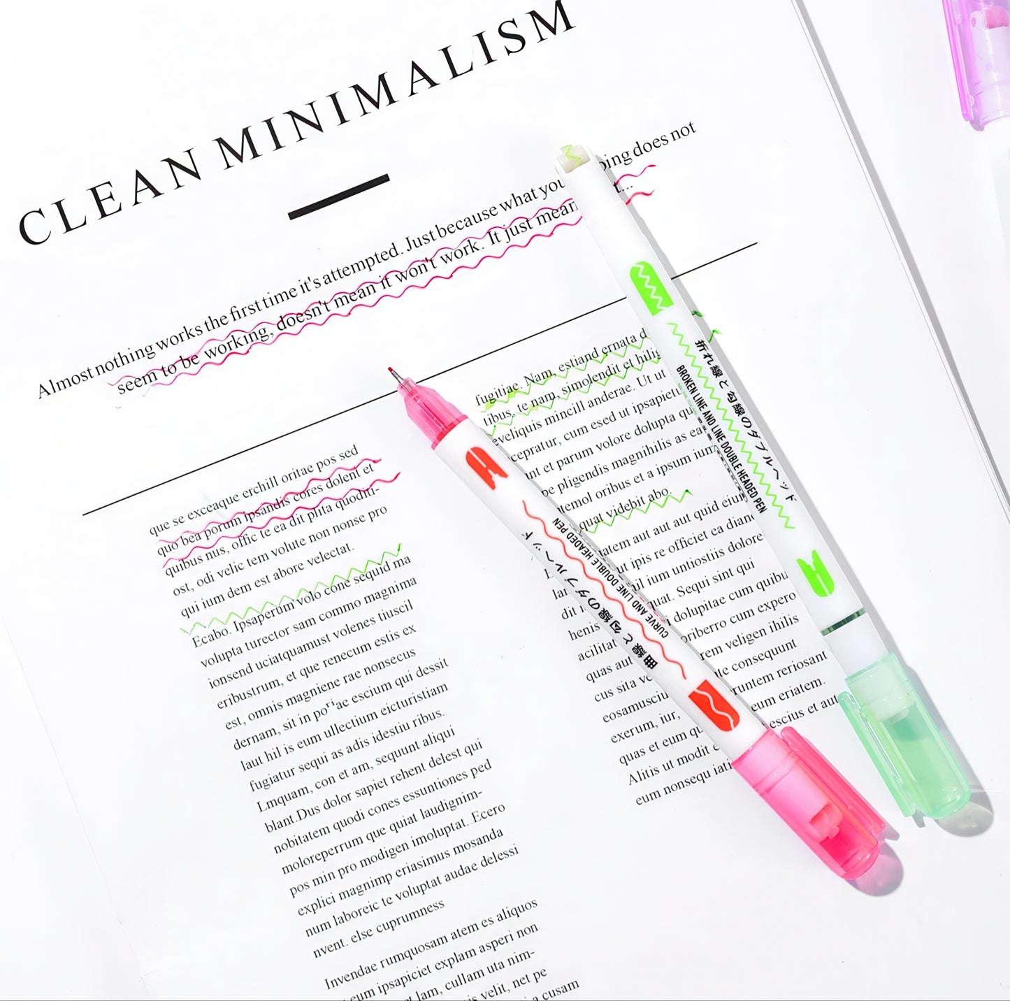 Dual-tip Curve Highlighter Pen Set