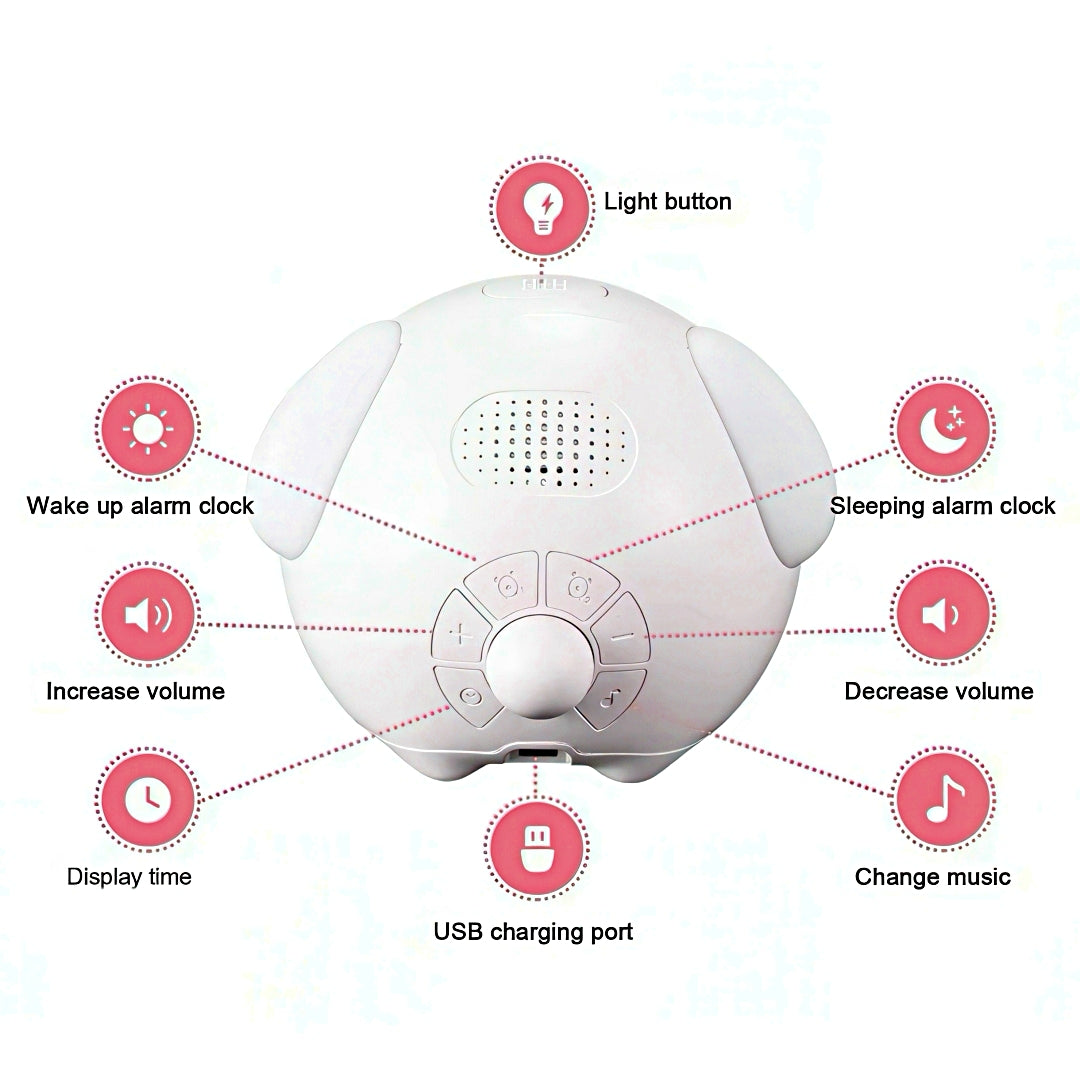 Cute Emoji Smart Alarm Clock with Nightlight
