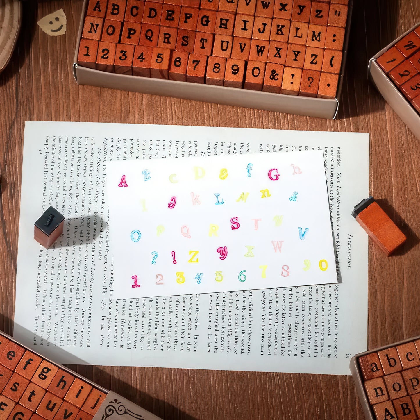 Retro Wooden Alphabet Stamp Set
