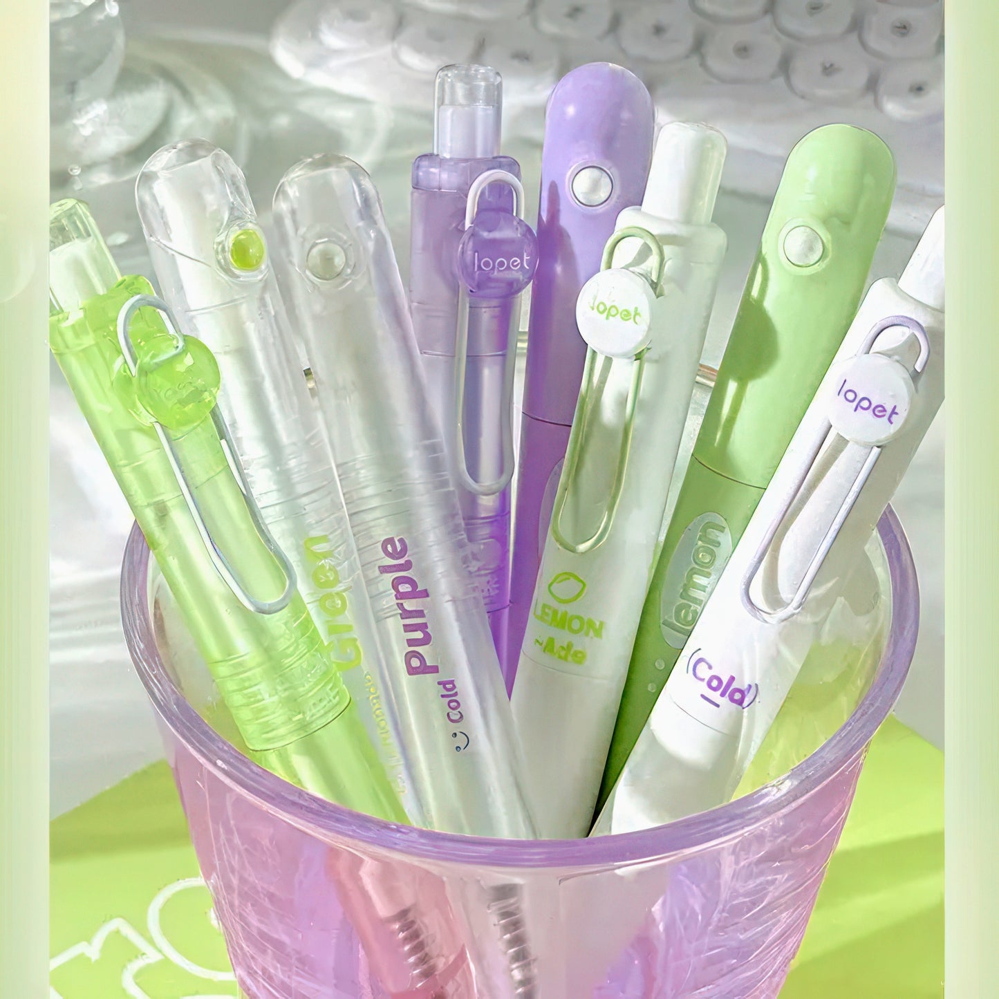 Ensemble de stylos à gel à encre noire parfumée