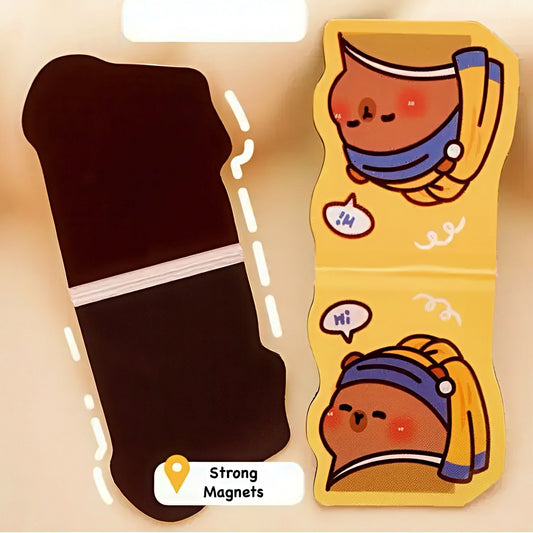 Cute Capybara Themed Magnetic Bookmark Set of 2