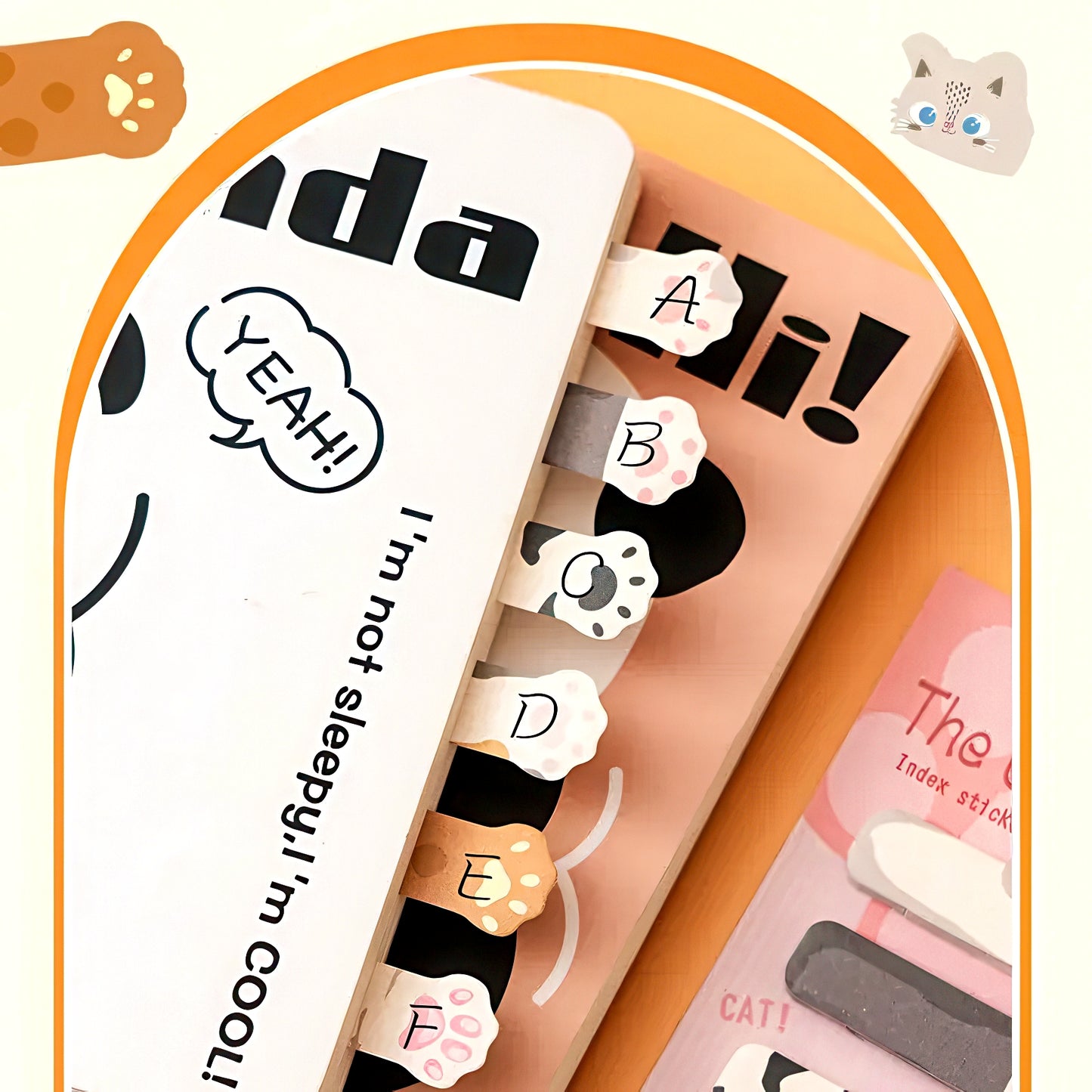 Cute Lying Cats Sticky Index Tabs