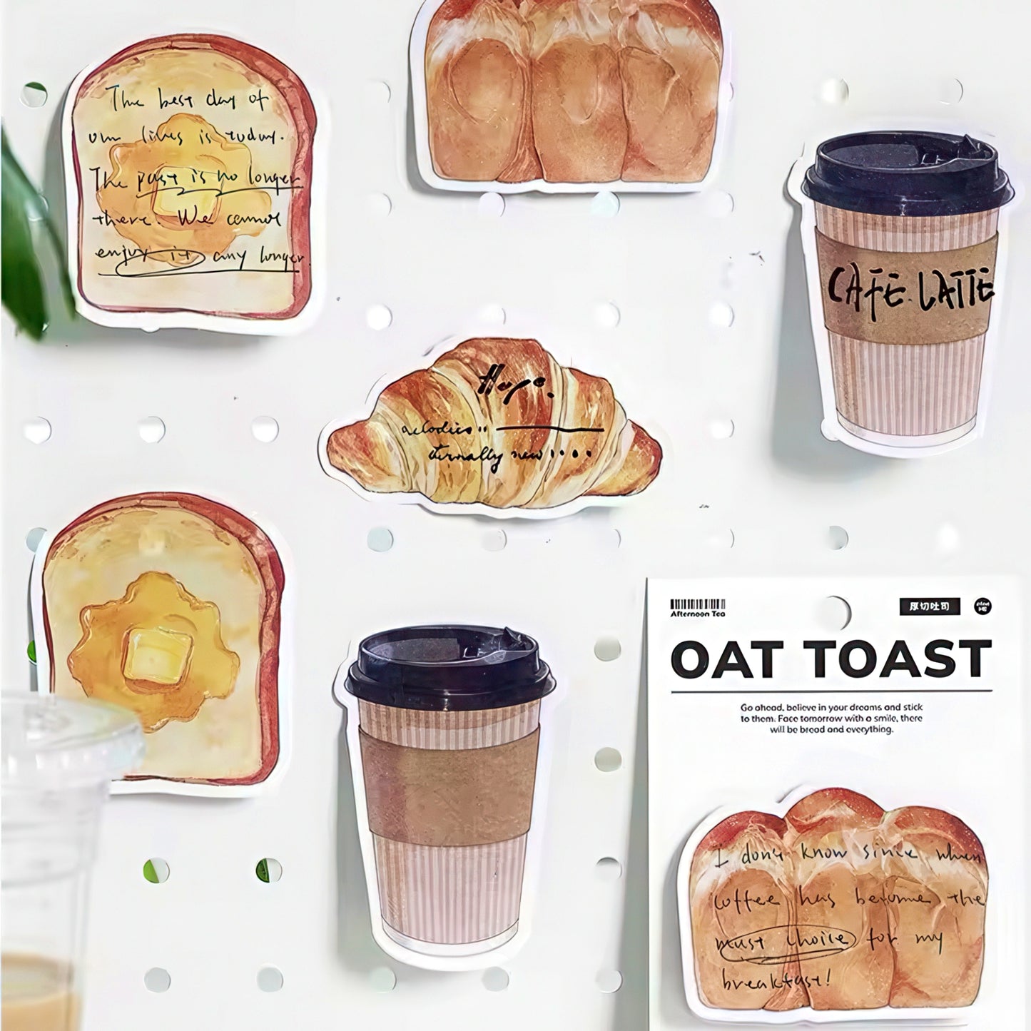 Bread and Coffee Shaped Sticky Notes
