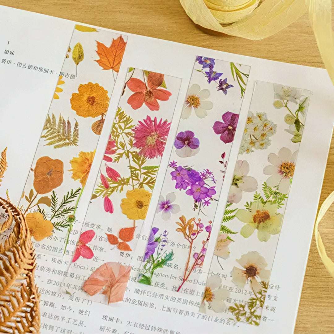 Four Seasons Flower Transparent PET Bookmark Set