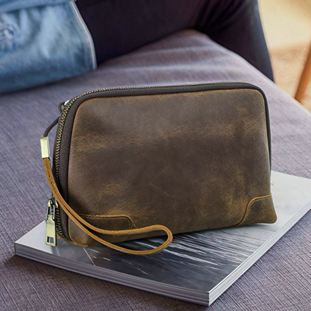 Retro Genuine Leather Clutch Bag
