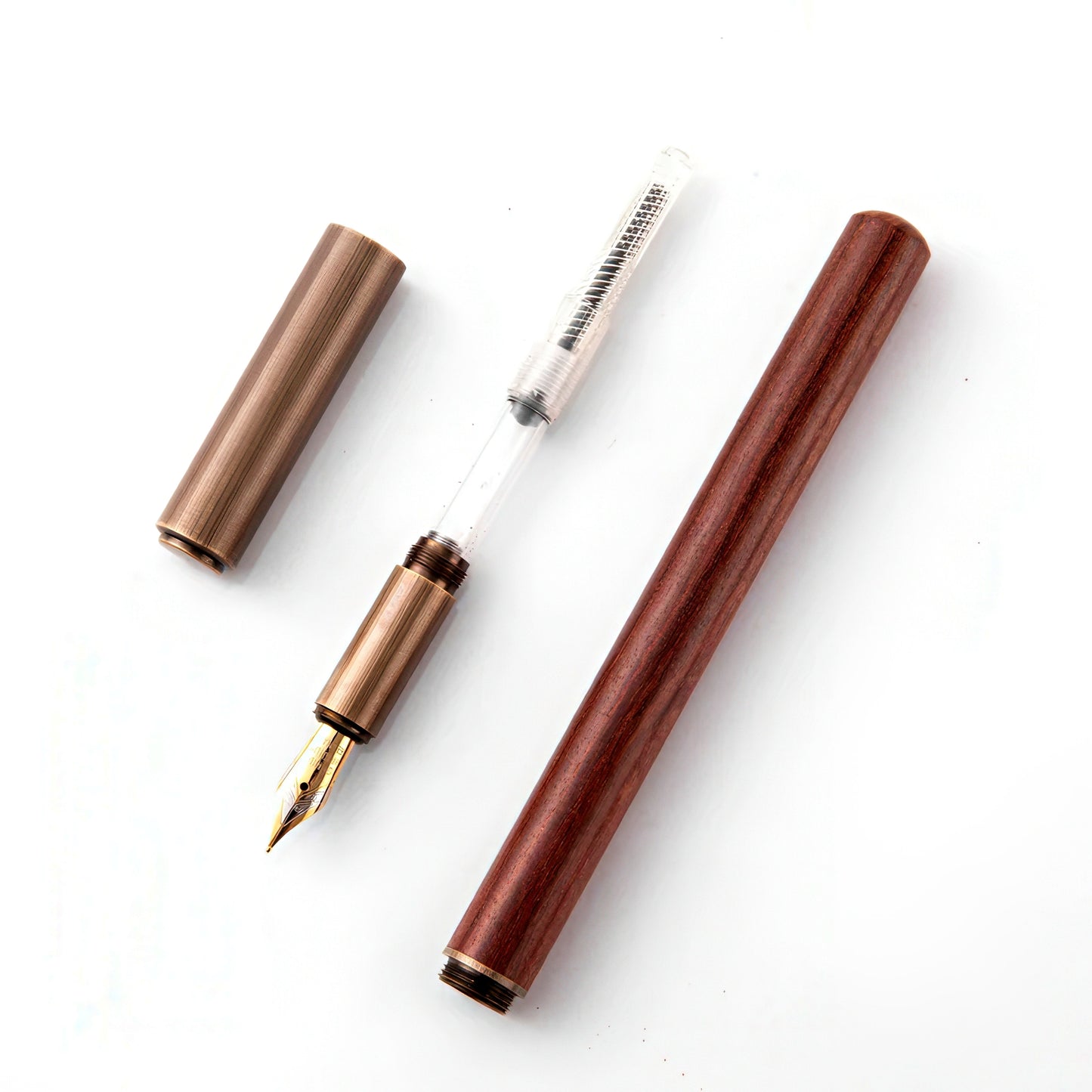 Retro Bronze Wooden Fountain Pen