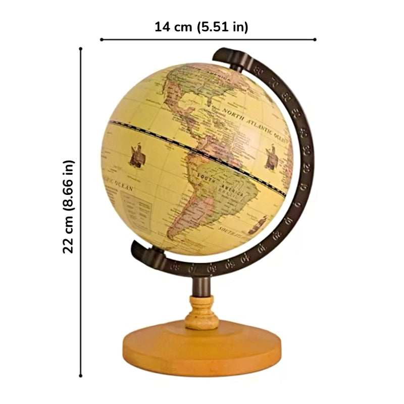 Vintage-style Globe with Wooden Stand
