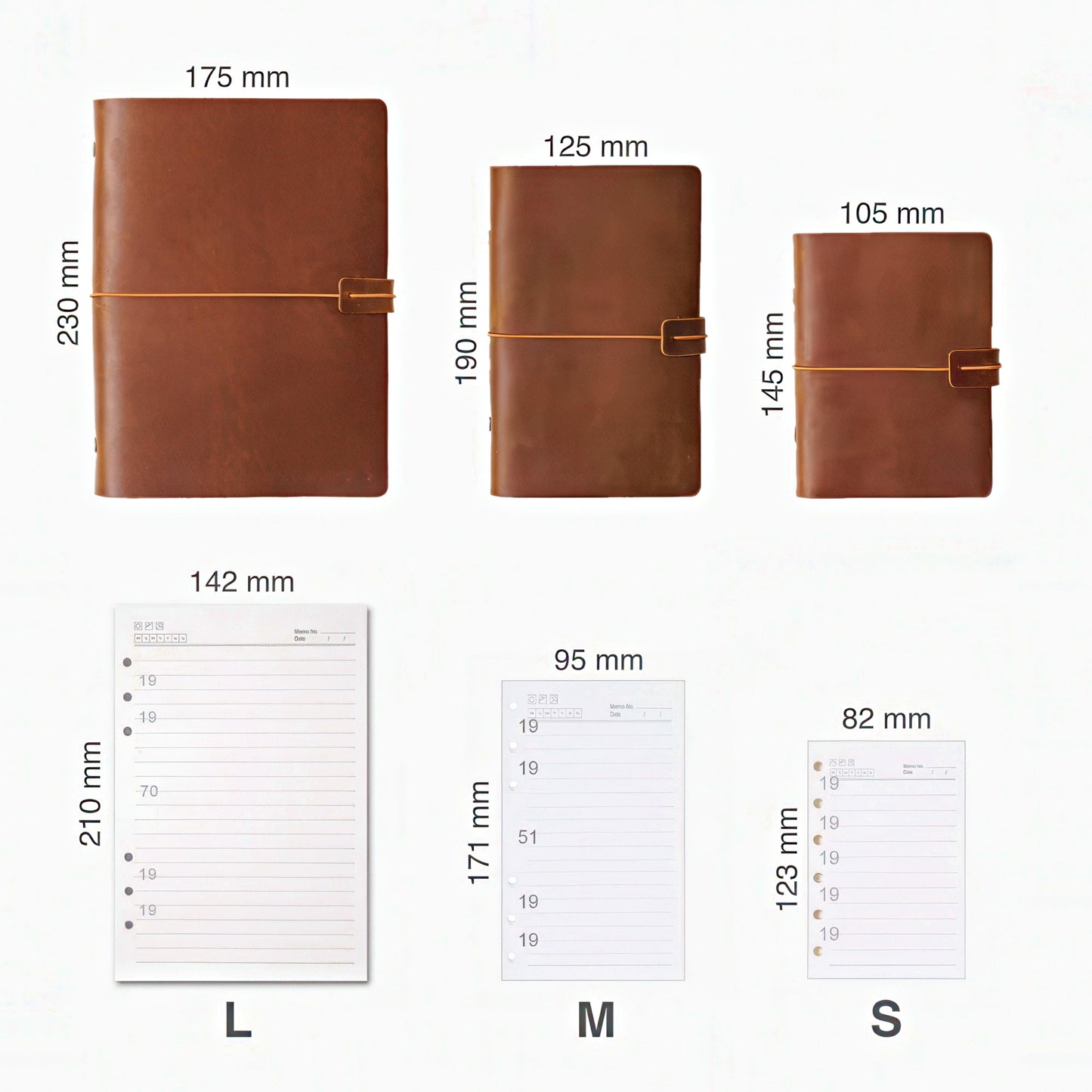 Carnet à feuilles mobiles en cuir de vachette teint rétro