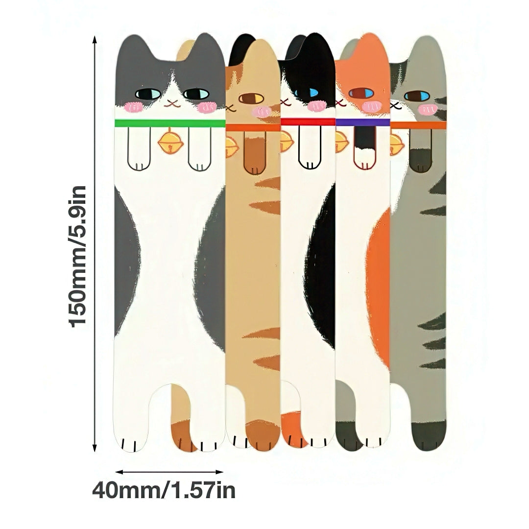 Cute Cat Shaped Paper Bookmark Set