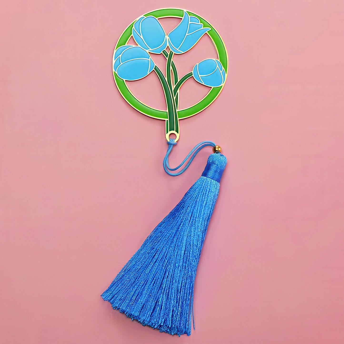 Exquisite Flower Enamel Metal Bookmark