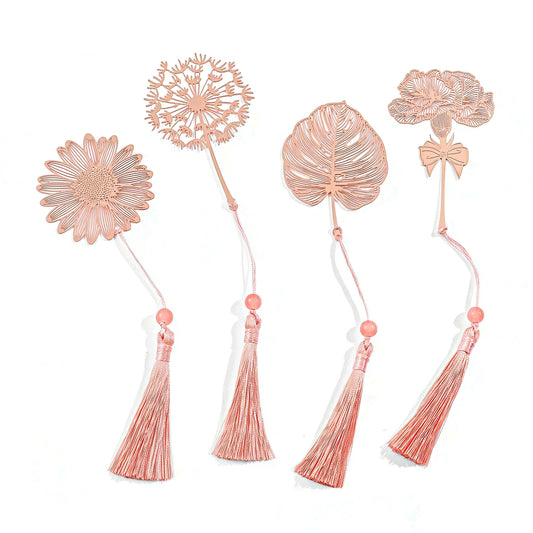 Rose Gold Flower Shaped Metal Bookmark