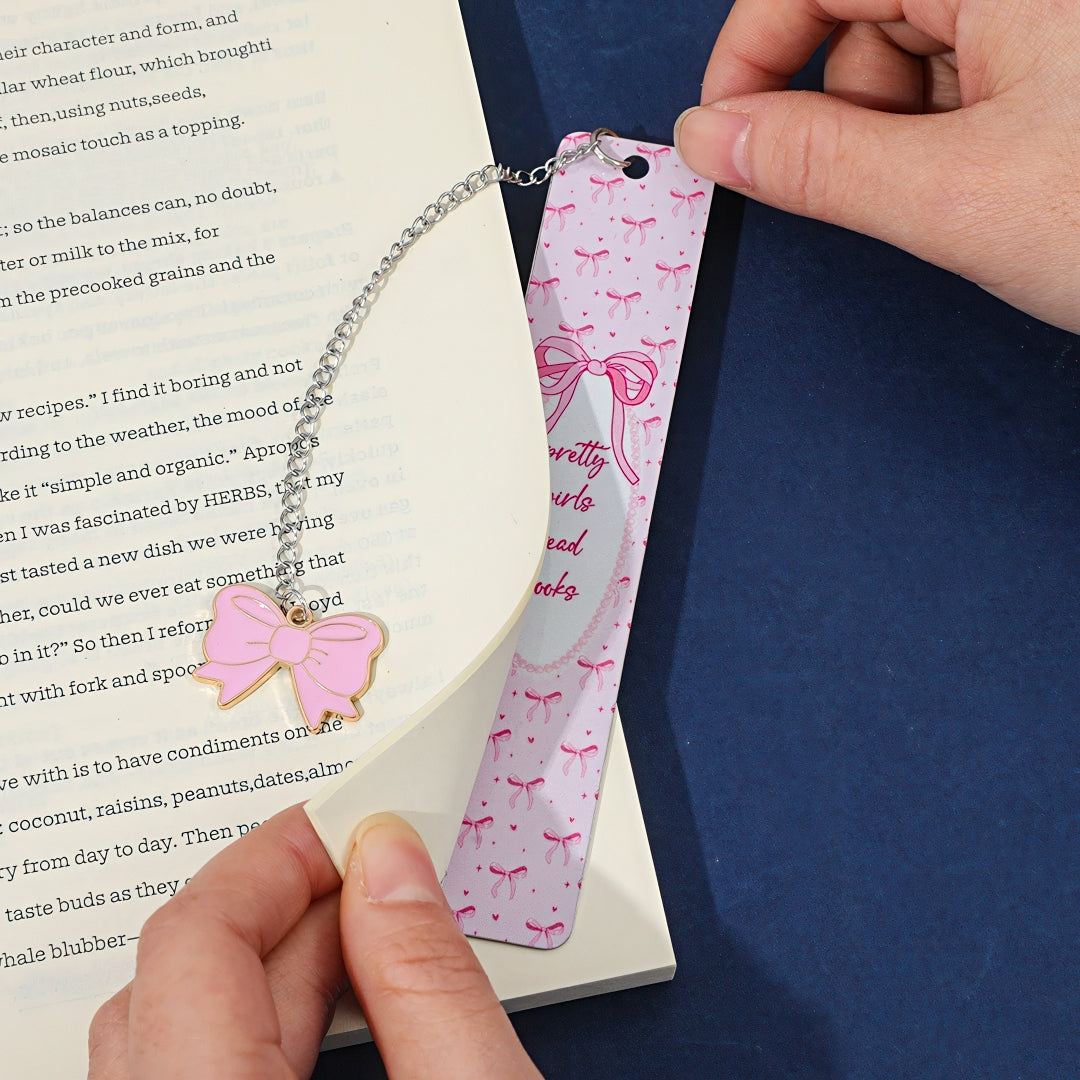 Cute Ribbon Themed Stainless Steel Bookmark