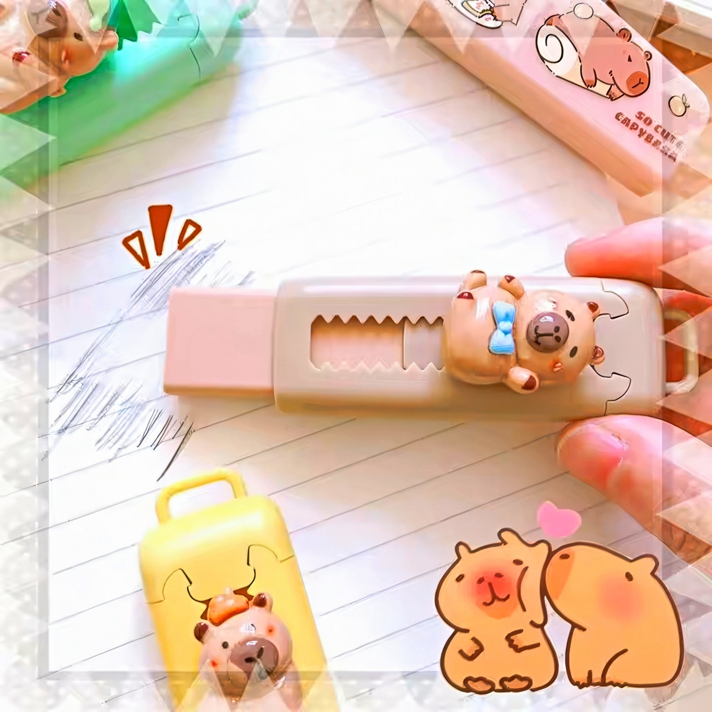 Capybara Themed Retractable Eraser