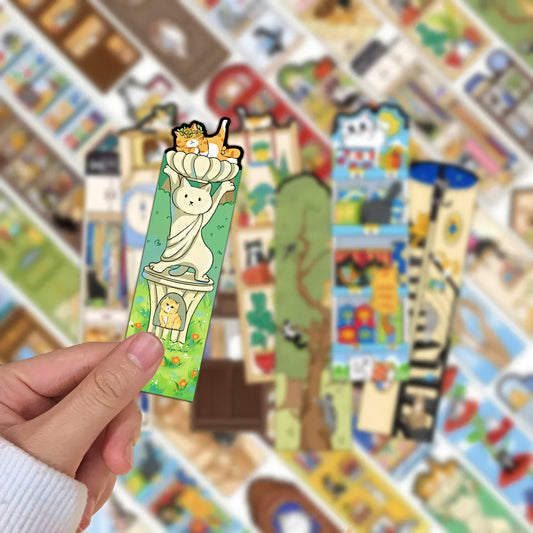 Cute Cat Themed Paper Bookmark Set