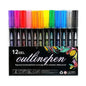 Double Line Outline Metallic Marker Set