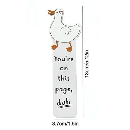 Cute Silly Goose Stainless Steel Bookmark