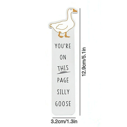 Cute Silly Goose Stainless Steel Bookmark