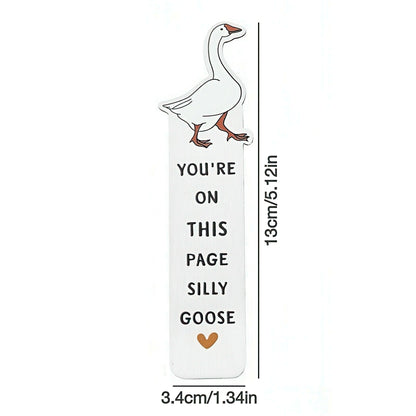 Cute Silly Goose Stainless Steel Bookmark