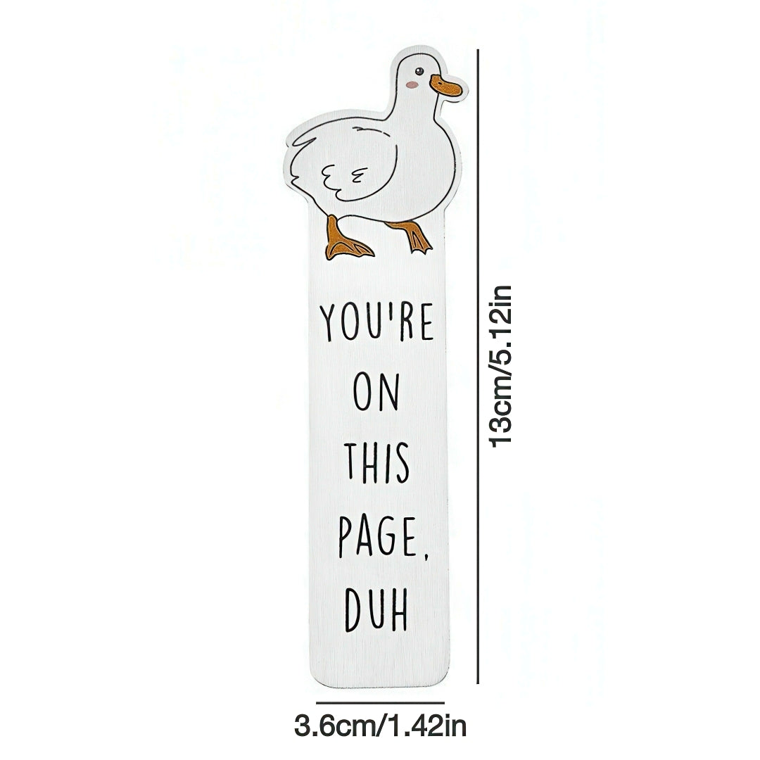 Cute Silly Goose Stainless Steel Bookmark