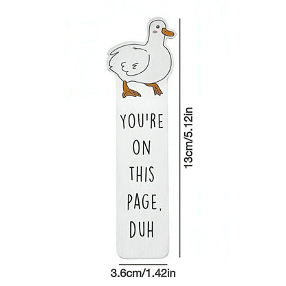 Cute Silly Goose Stainless Steel Bookmark