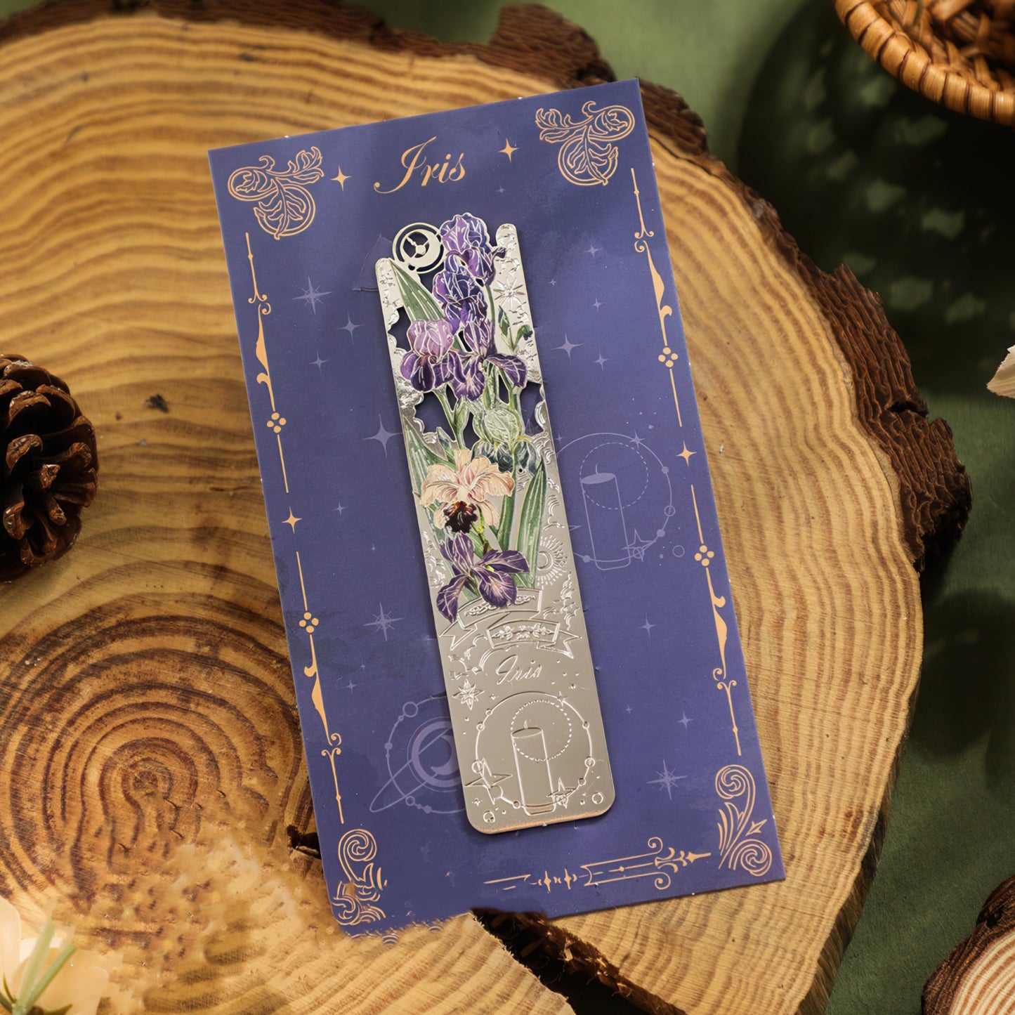 Romantic Flowers Metal Bookmark