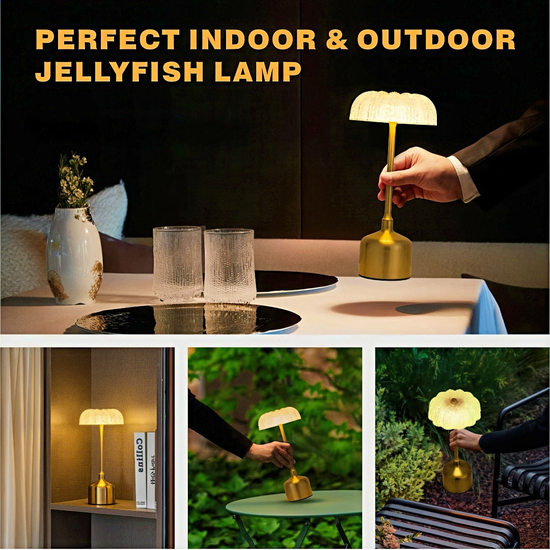 Rechargeable Metal Table Lamp with Clear Acrylic Lamp Shade