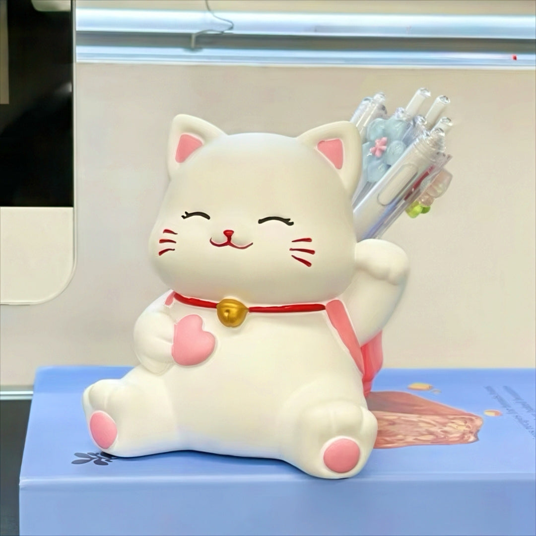Cute Lucky Cat Pen Holder
